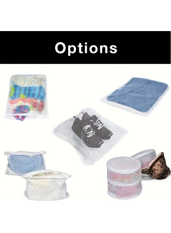 White Laundry Bag With Elastic Strap Durable Fabric 15 5x15 5 Inches For Shoes Clothing Home Organization - Image 4